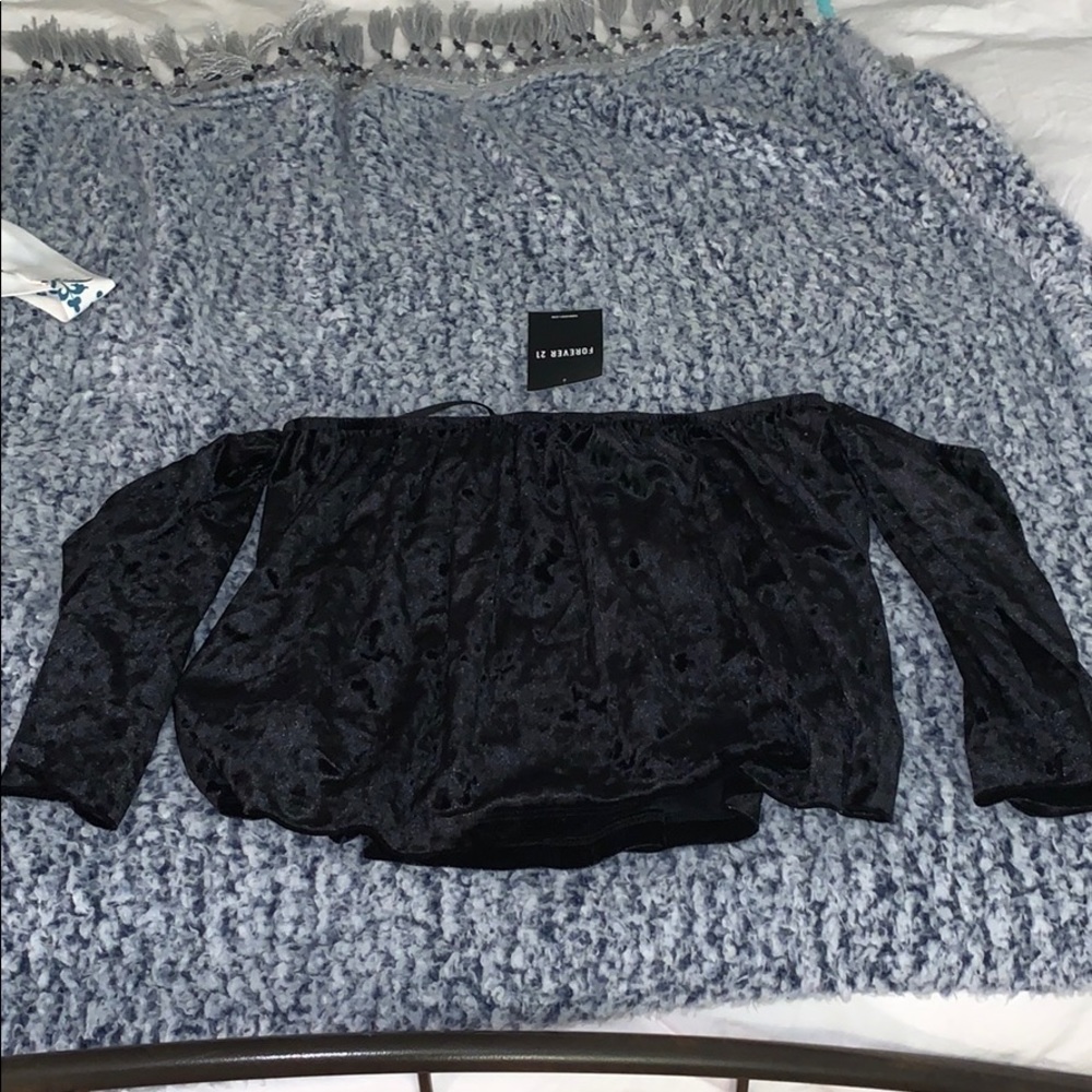 Off the Shoulder Velvet Top